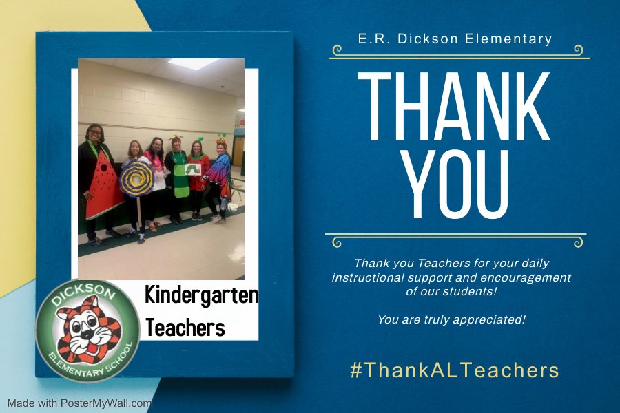 #ThankALTeachers Thank you to our Kinetic Kindergarten Teachers @DicksonTigers @MobilePublicSch @MrsGwinsFriends @ErdKinders @RaijeanMyles @OliverERDKinder @MsChildersERD @MsSicardERD