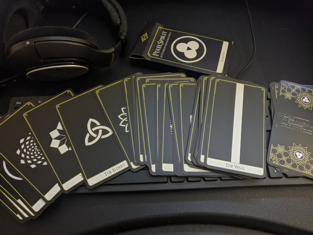 My @pixelspiritdeck arrived! Thanks again @patriciogv! 'Each card presents a visual element together with the #GLSL #shader code that generates it. Ultimately, these elements can be reused and combined to compose an infinite visual language.' patriciogonzalezvivo.github.io/PixelSpiritDec…