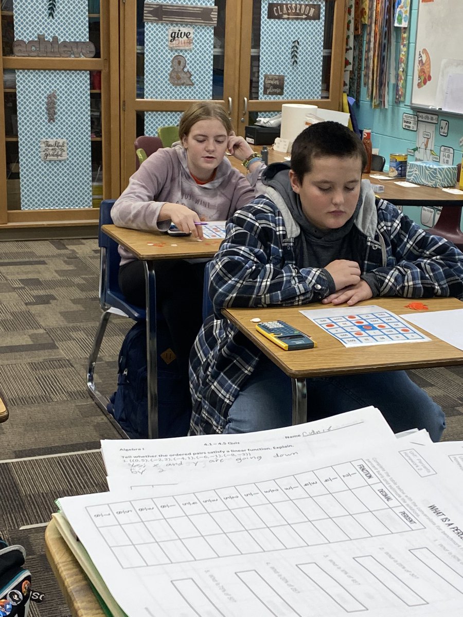 mathlunneborg's tweet photo. Played Percent-O! In #Math7 today practicing percents. #MilnorMath https://t.co/9RVRI9MtLT