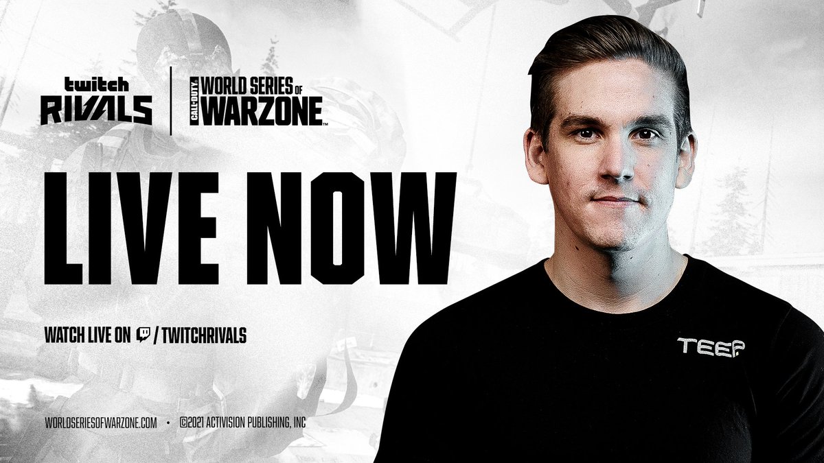 TylerTeeP's tweet photo. Let's get those W's. 

#TeamTeep is live now for the final #WSOW of 2021.
$300K on the line!

All 150 players going to compete for another $100K in the last match.

https://t.co/0Xx1aGPG4h

#COD_Partner https://t.co/N7HiaCjE9v