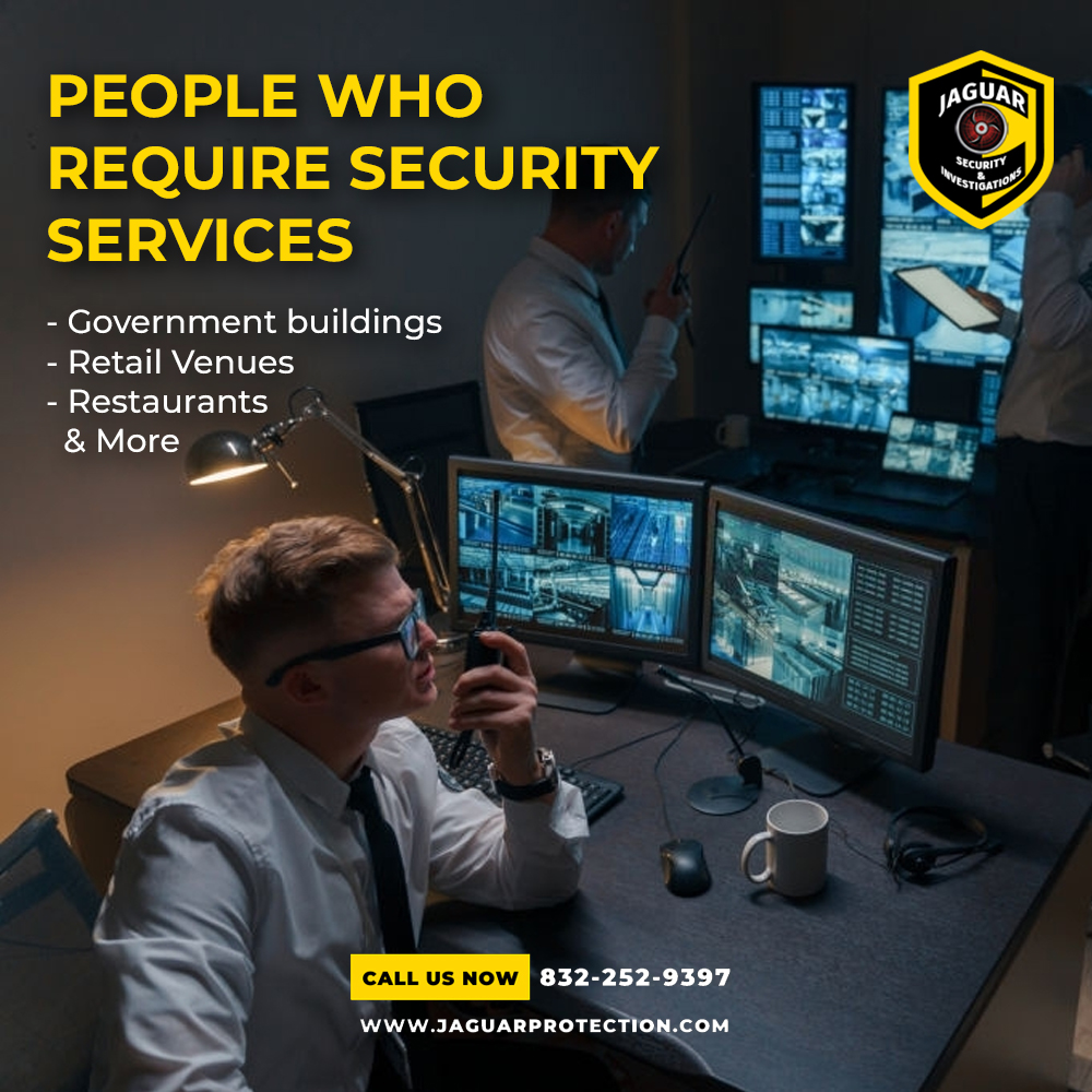 jaguarsecurity1's tweet photo. Anyone and everyone has a threat looming over their heads which is why staying a step ahead and securing yourself are always necessary.
Trust Jaguar for it. Call us at 832-252-9397 or email sales@jaguarprotection.com
#jaguarprotection #securityservices https://t.co/C44g6tCiRy