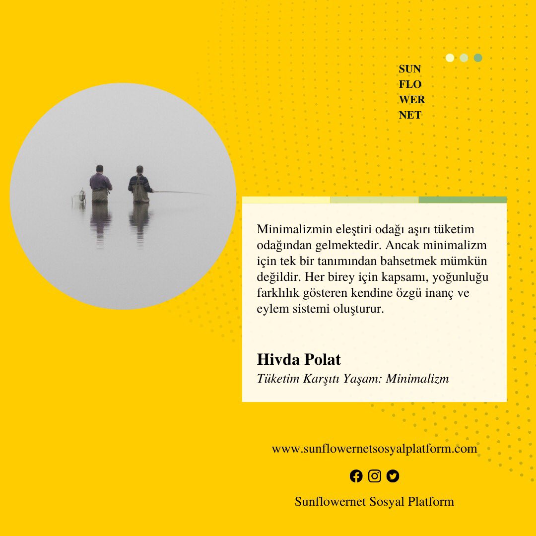 Hivda Polat'ın "Tüketim Karşıtı Yaşam: Minimalizm" başlıklı yazısını okumak için Sunflowernet Sosyal Platform sitesini ziyaret edebilirsiniz.🛒🛍️

You can visit the Sunflowernet Social Platform site to read Hivda Polat's  article titled "Anti-Consumption Life: Minimalism".🛒🛍️