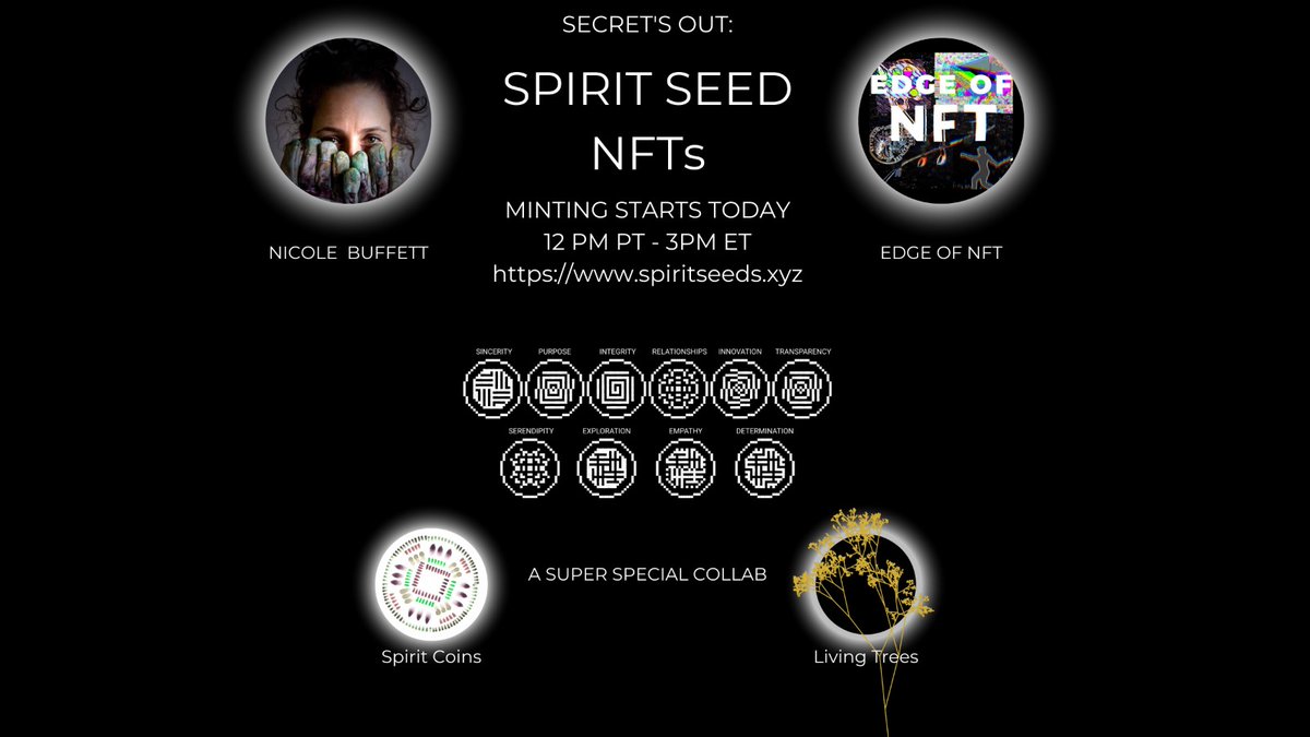 TheEdgeofShow's tweet image. Spirit Seed NFTs are dropping today at 12pm PST... spiritseeds.xyz check our live convo about #spiritseeds with @BuffettNicole put on by our peeps at @CryptoniteHQ. #edgeofnft  #NFTs @justinaversano @Carbonfundorg  share.transistor.fm/s/6fb631f4?pre…