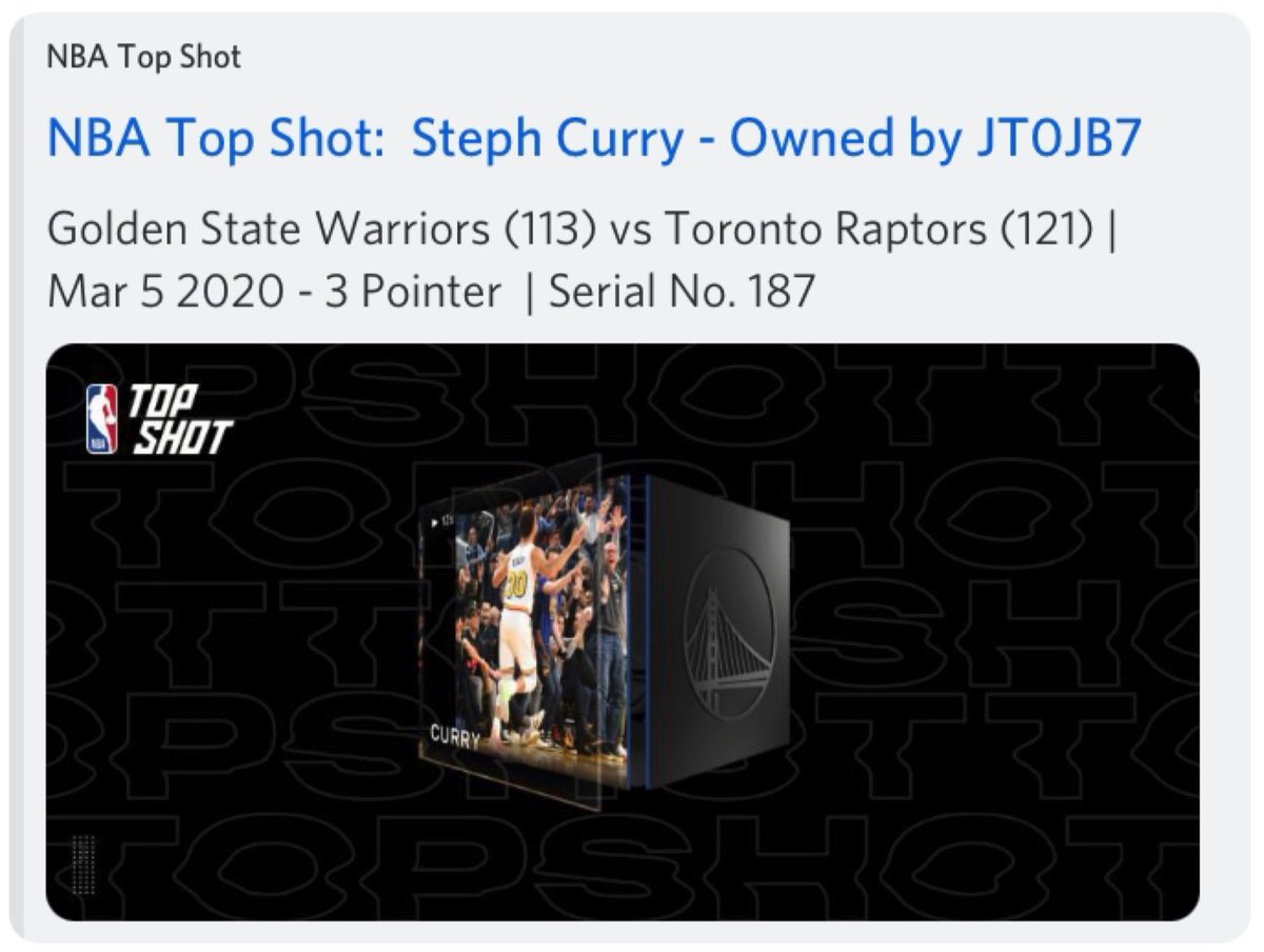 JT0JB7_eth's tweet photo. Hello beautiful #NBATopShotThis #GSWHoops #ChefCurry #TSGV4Lyfe https://t.co/KgouKJnSeF