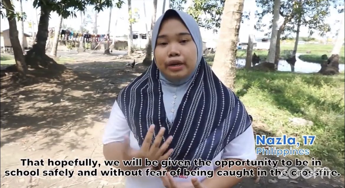 PlanNY_UN's tweet photo. ‘Conflict took away our education. Conflict took away our childhood.’
Thank you Nazla for sharing your story from the Philippines about the need for children and girls to attend school safely, without fear from conflict and violence.
#PlanDialogues https://t.co/uWAsmVoreK
