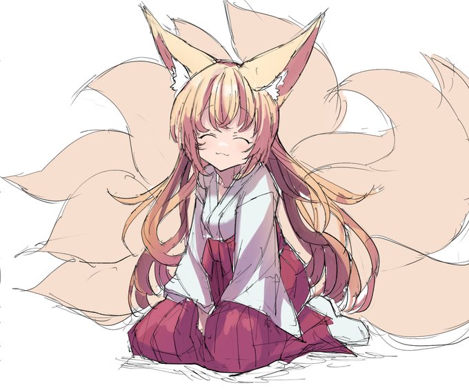 こちらは金髪九尾巫女娘 