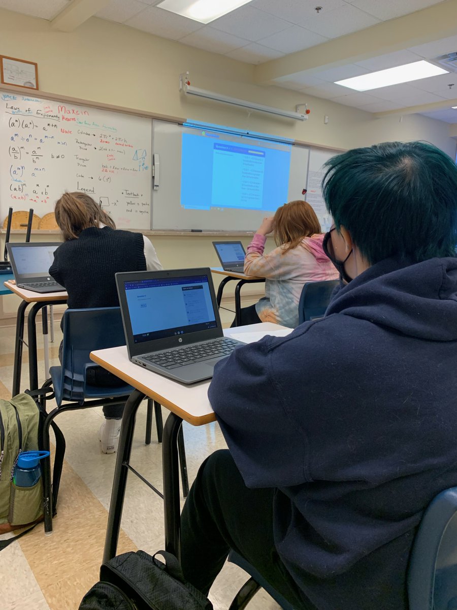 peterfday6's tweet photo. @SydAcademy Grade 9 math students reviewing rational numbers for a #classwin using #knowledgehook @cbvrcemath https://t.co/48FReN24db