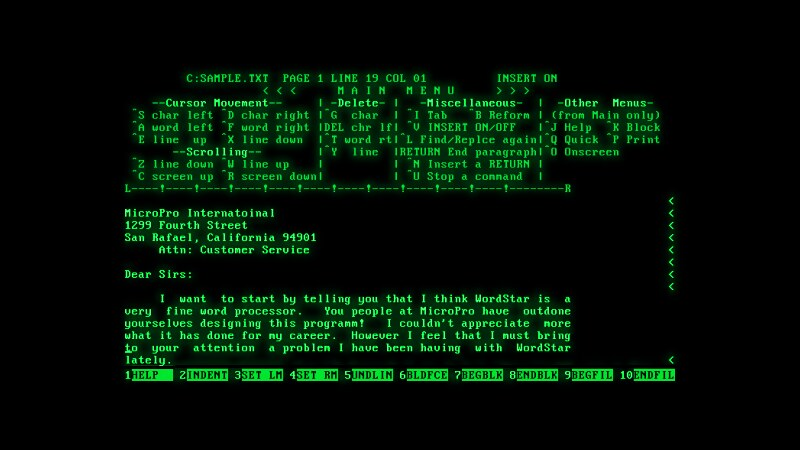 lepindev's tweet photo. @brightsuit @lovelacecoding 1983 MSWord ? It was rather Wordstar🤣 https://t.co/r6DCnlvkix