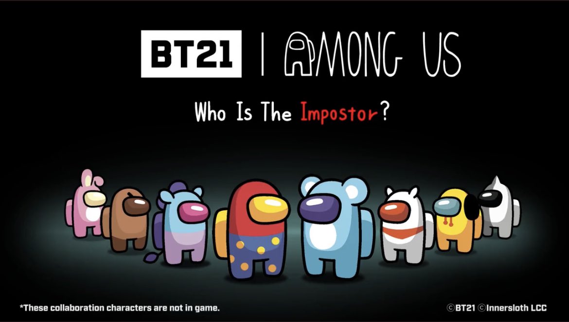 vyphlan's tweet photo. Did I somehow manifest this to happen last year 😳 Maybe @InnerslothDevs will let me sell my fanart now 🥺👉👈 @BTS_twt @BT21_ @PuffballsUnited https://t.co/2YtLGpRwLR