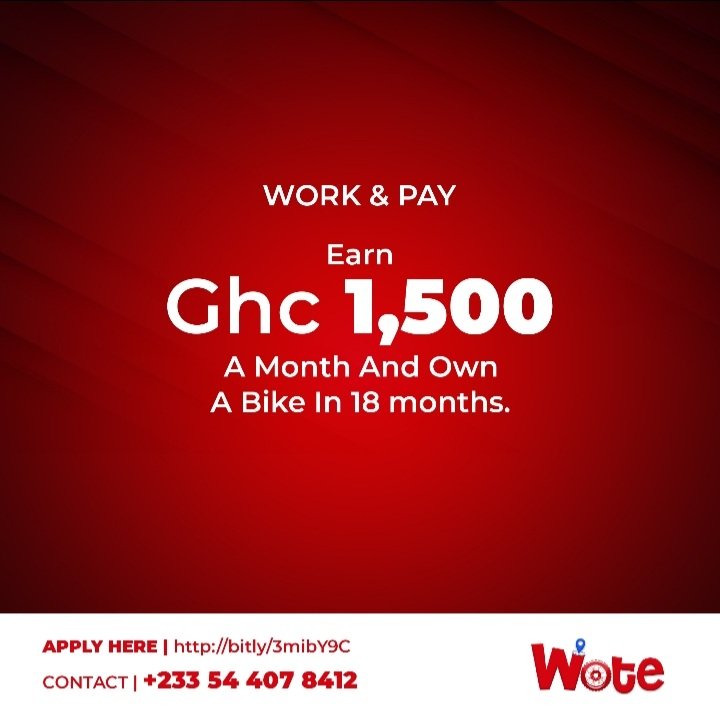 wotegh's tweet image. Do you want to own a bike, but dont have the capital?

#rider #electircvehicles #deliveryday #employment #earnmoney