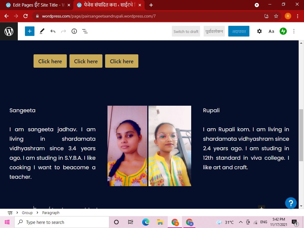 rupalikom2004's tweet photo. today's we learnt website development in WordPress. As well how to add you tube video, 
new page and replace the photo from Aditya sir.
I am thankful for teaching this.

#morethanmarks #education #edtech #learnwithpeers https://t.co/2x6MaiP1rf