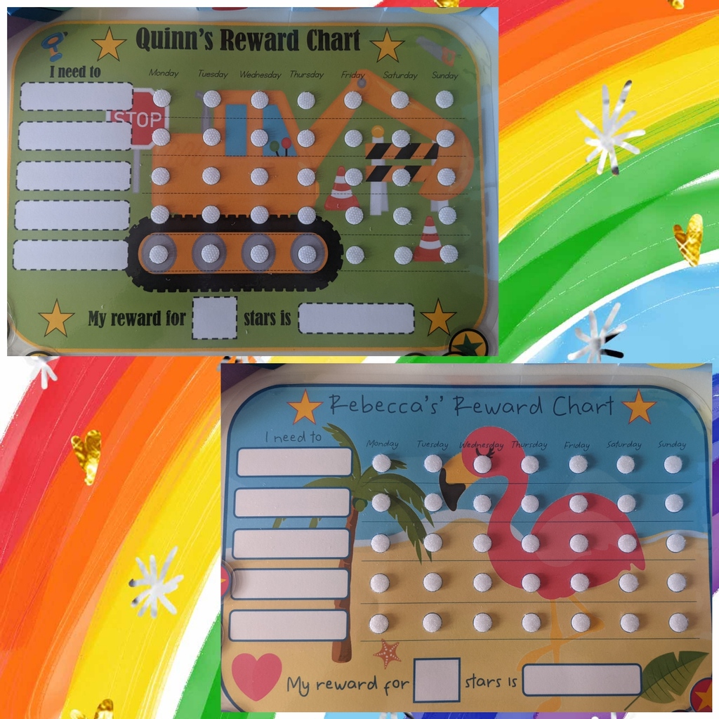 PugandEm's tweet photo. I'm delighted to introduce two new designs to our Reward Chart family ready for your Christmas stockings!  Welcome Pink Flamingo and Digger! 🚜🦩

Find them now in my Etsy store https://t.co/DiaC9ns0uO

#rewardchart #chores #personalisedgifts #stockingfillers #diggers #flamingo https://t.co/YRgkqvvsS3