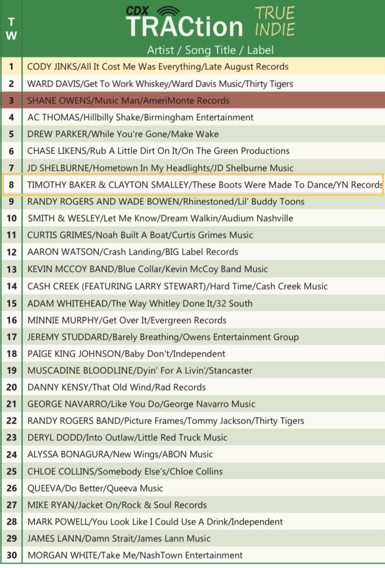 #8 on the <a href="/CDXTrueIndie/">CDX True Indie</a> country chart! Thanks to all the stations that continue to spin “These Boots Were Made To Dance”! #countrymusic #linedance