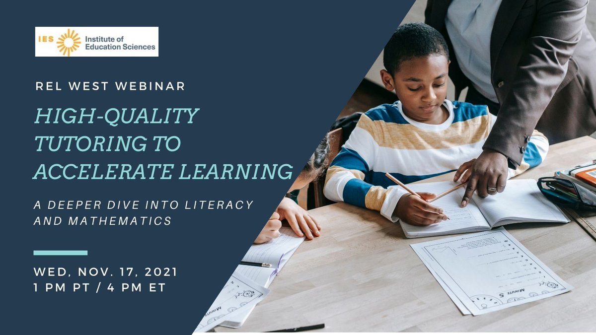 REL_West's tweet photo. Webinar TODAY on Nov. 17! Learn how high-quality #tutoring can serve as a strategy for accelerating learning after disruptions during the #COVID19 #pandemic. We’ll share specific strategies for addressing reading and #math skills! Register now: https://t.co/Gv3Soe8JWo https://t.co/wfyk0Ht2J2