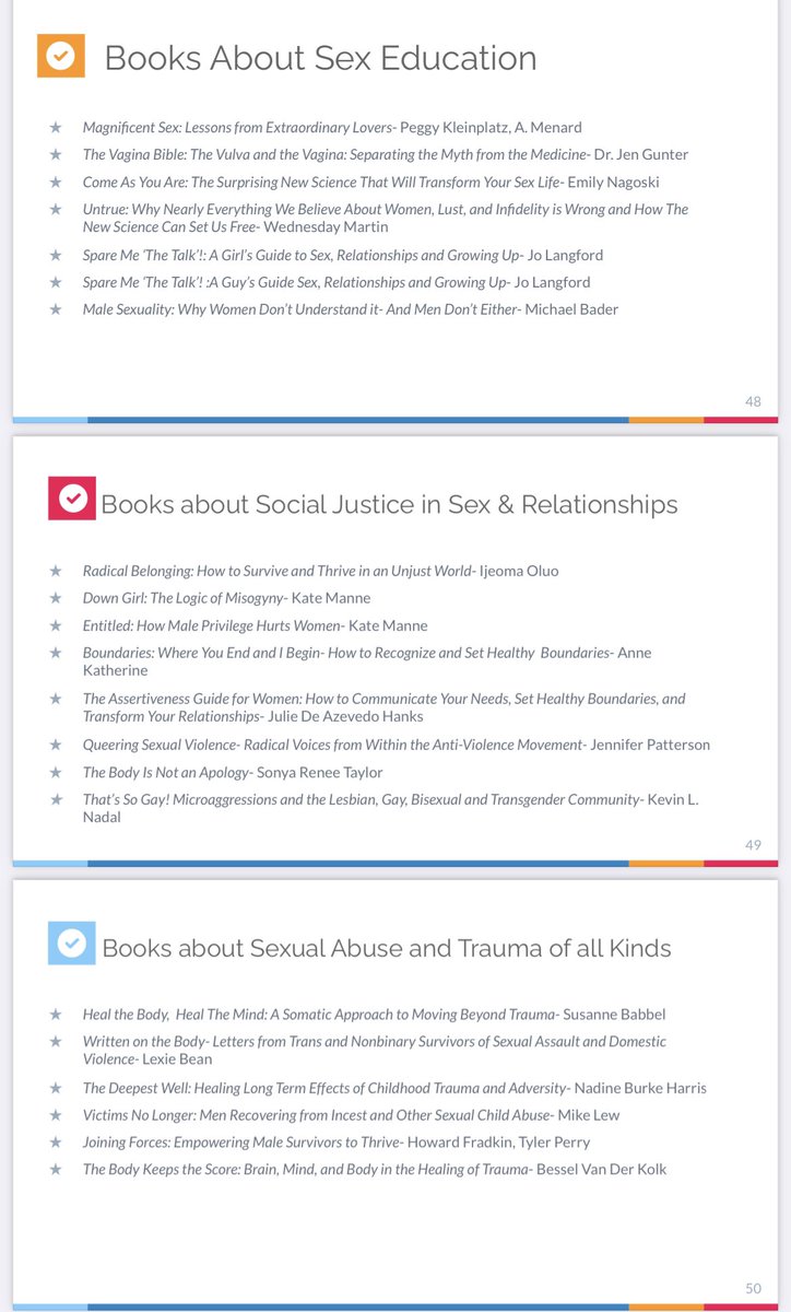 bisc_mi's tweet photo. Resources for further study on sexuality from our speaker, Adrienne Rowland (LMSW, Certified sex therapist) #Sex #SexualHealth #SexualIdentity #BISCMI https://t.co/MGnF89Fc2U