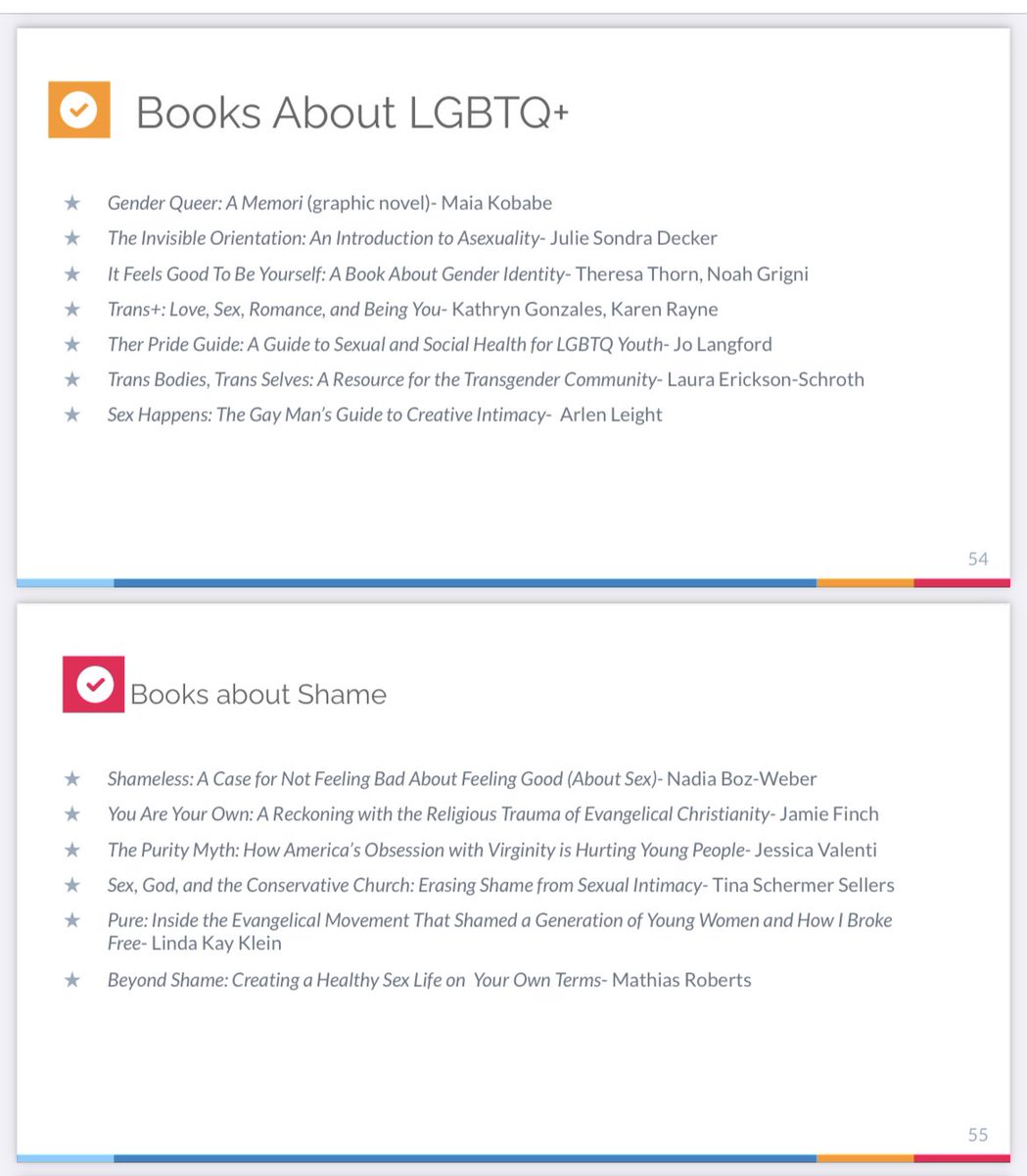 bisc_mi's tweet photo. Resources for further study on sexuality from our speaker, Adrienne Rowland (LMSW, Certified sex therapist) #Sex #SexualHealth #SexualIdentity #BISCMI https://t.co/MGnF89Fc2U