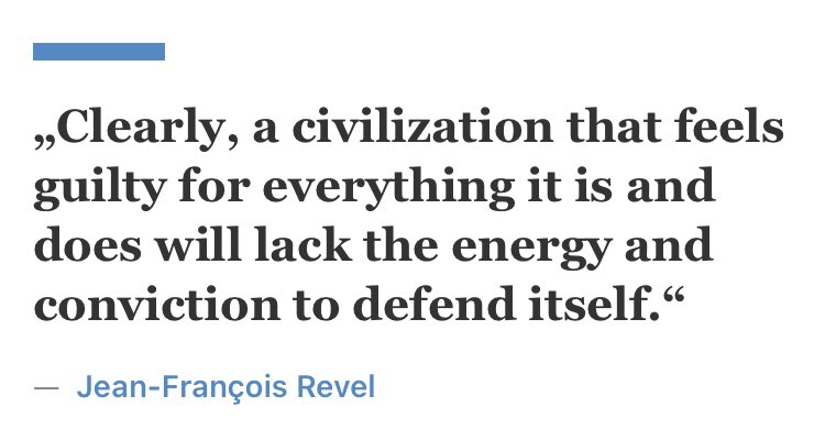 marklarflash's tweet photo. @A_Allen_Jr But leftists don’t want to do that, but instead choose wallow in endless self-flagellation and perpetual guilt. Jean-François Revel had a prescient message about that. https://t.co/Vh0WdmTGds