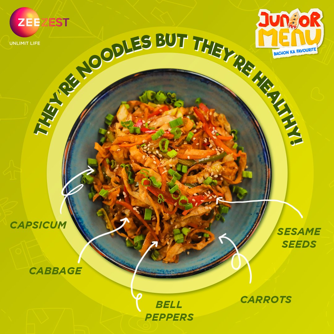 ZeeZest_'s tweet photo. Bachon ka snack time yahin kuch mazedaar banane ki opportunity!
Catch the recipe for Chapati Noodles on Junior Menu, every Thursday and Friday at 1:30 pm only on Zee Zest.
#JuniorMenu #BachonKaFavourite #ChefPankaj #ZeeZest #UnlimitLife #HealthyFoodForKids https://t.co/TvqhdFiRjj