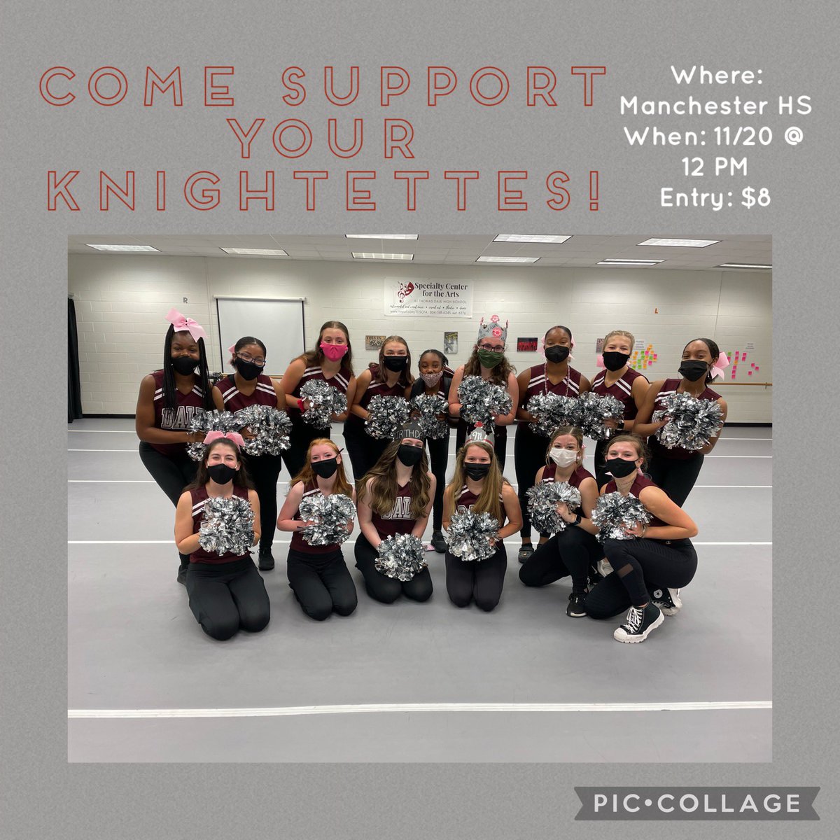 Come support your knightettes THIS saturday (11/20) at Manchester HS @ 12 pm! Entry is $8 and we hope to see some of our knight fam there!