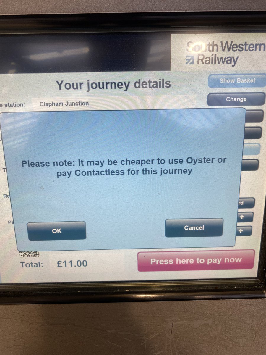 Themarketingmod's tweet photo. @SW_Help not sure i understand how this is so?!?! Surely it should be the same regardless? #swr #southwesternrail #confused https://t.co/3fWifBppW9
