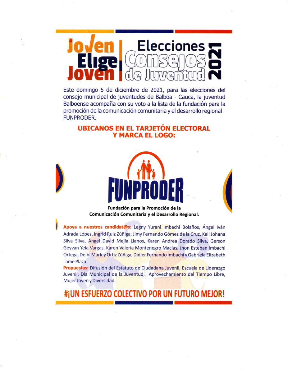 FFunproder's tweet photo. # Un esfuerzo colectivo por un futuro mejor, Campaña CMJ en Balboa, este 05 de Diciembre vota por #Funproder.🇧🇬✍️ https://t.co/K6wPCuhUon