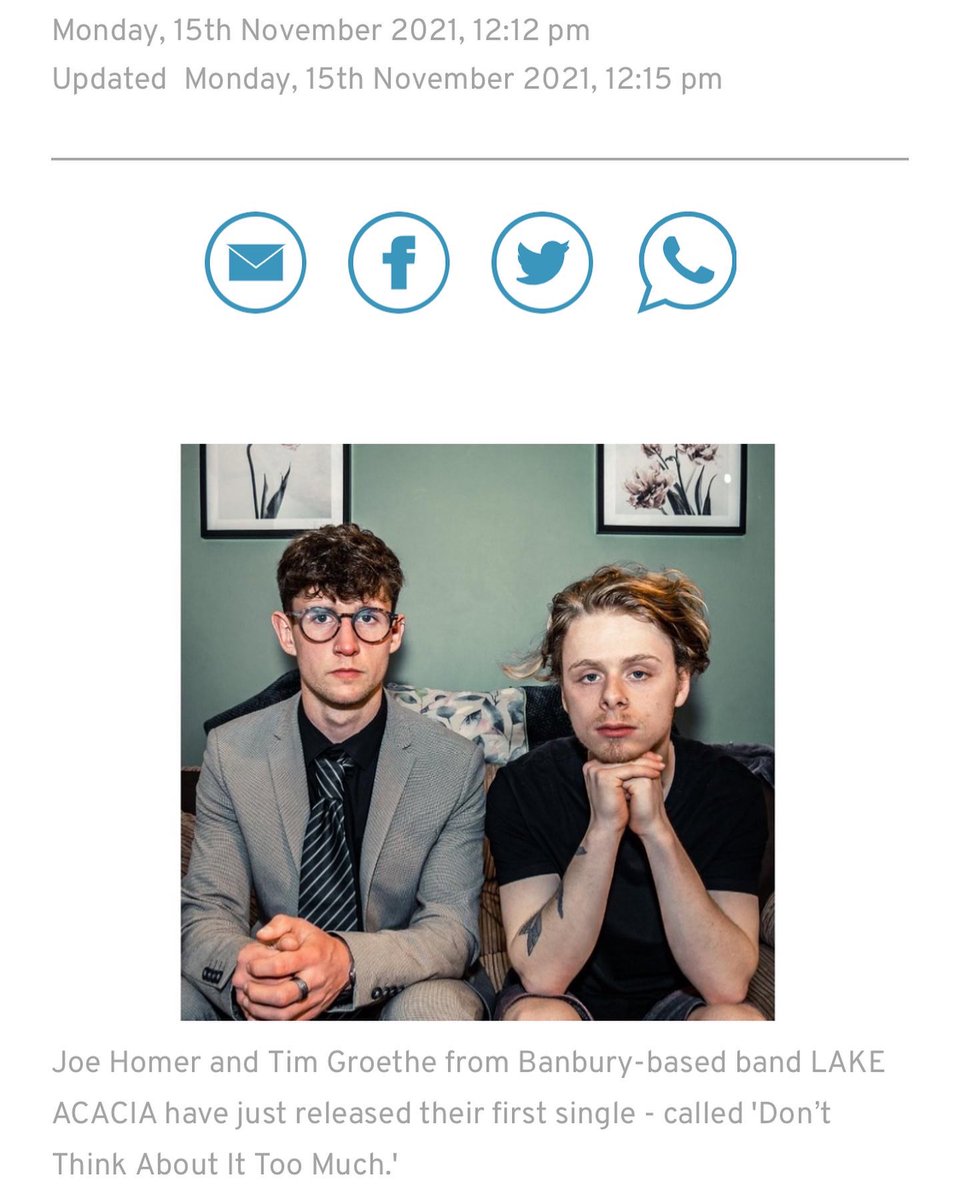 lakeacacia's tweet photo. MASSIVE thank you to Matt over at The @banburynews for featuring the new single 🙏 These guys have always been there to spread the word ❤️👏

‘DTAITM’ out now!
— —
https://t.co/TSfkxbrIOB https://t.co/KCuTSSHmvL