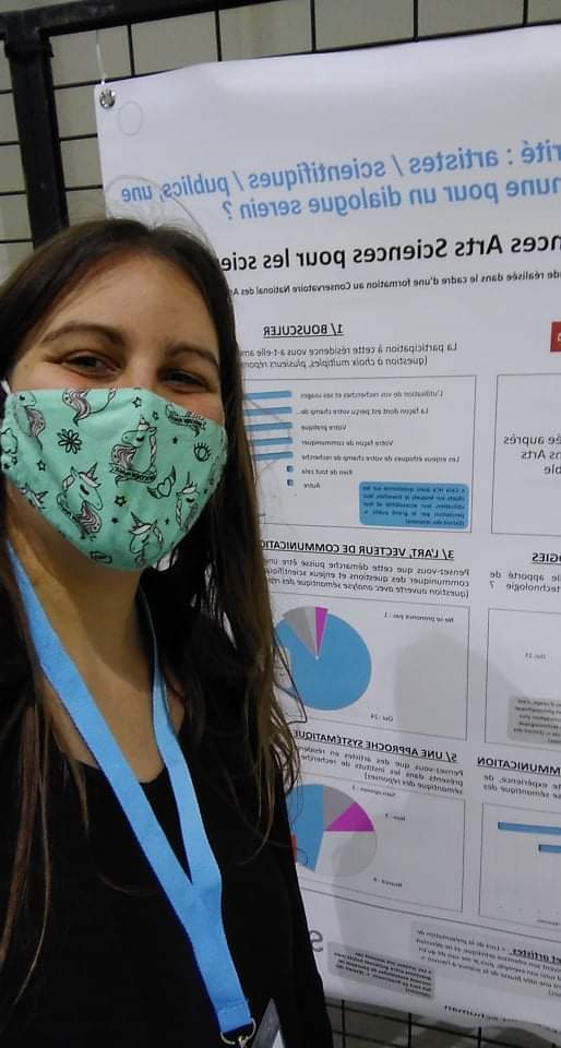 AudeGrezy's tweet photo. En place à #SciYou2021 pour parler de l'impact des actions #ArtScience sur les scientifiques @AtelierArtSci. Venez me voir demain à la session poster, je vous raconterai des histoires ;) https://t.co/0ZJURFSC1R