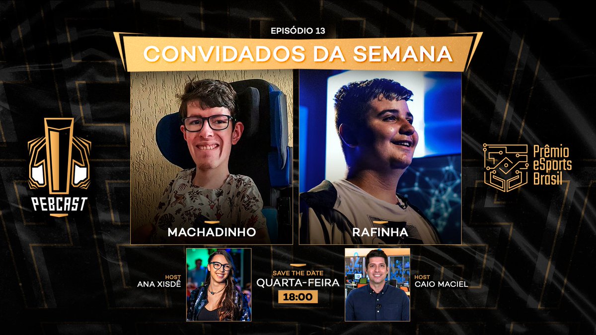 premioesportsbr's tweet photo. Hoje é dia de #PebCast!
Teremos como convidados: @Machadinho_br e @Rafinhaa1fps 🔥

Assista às 18h em https://t.co/Gr8IL4d1T9

#premioesportsbr #peb2021 https://t.co/ffjwwPma4D
