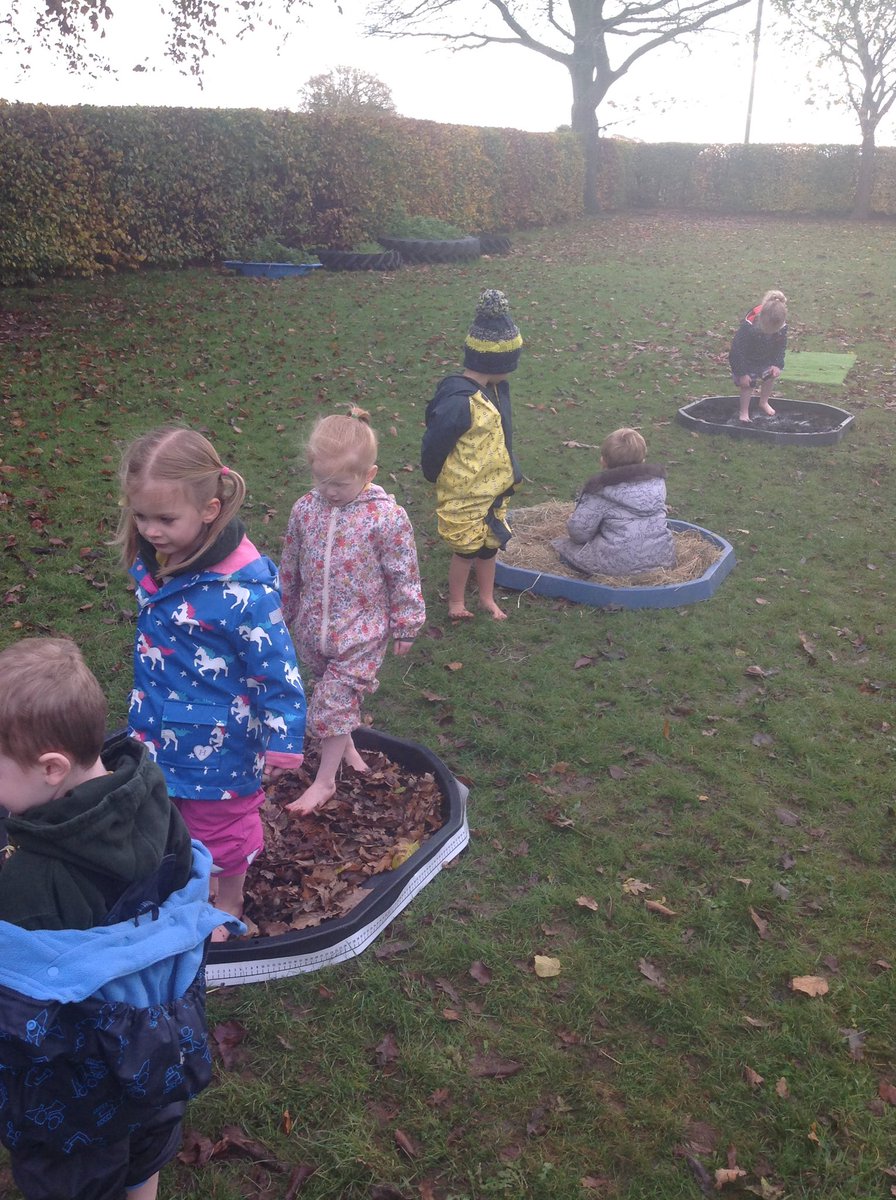 greenleafirst's tweet photo. Nursery had lots of fun on Friday! They loved exploring the barefoot walk. So much so, the rest of the school joined in when it was their turn. They had to walk on the grass, through the mud, straw, leaves and water. https://t.co/vhB3DXCdZP