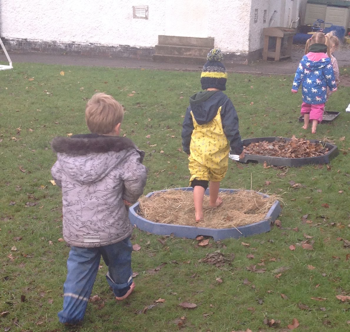 greenleafirst's tweet photo. Nursery had lots of fun on Friday! They loved exploring the barefoot walk. So much so, the rest of the school joined in when it was their turn. They had to walk on the grass, through the mud, straw, leaves and water. https://t.co/vhB3DXCdZP
