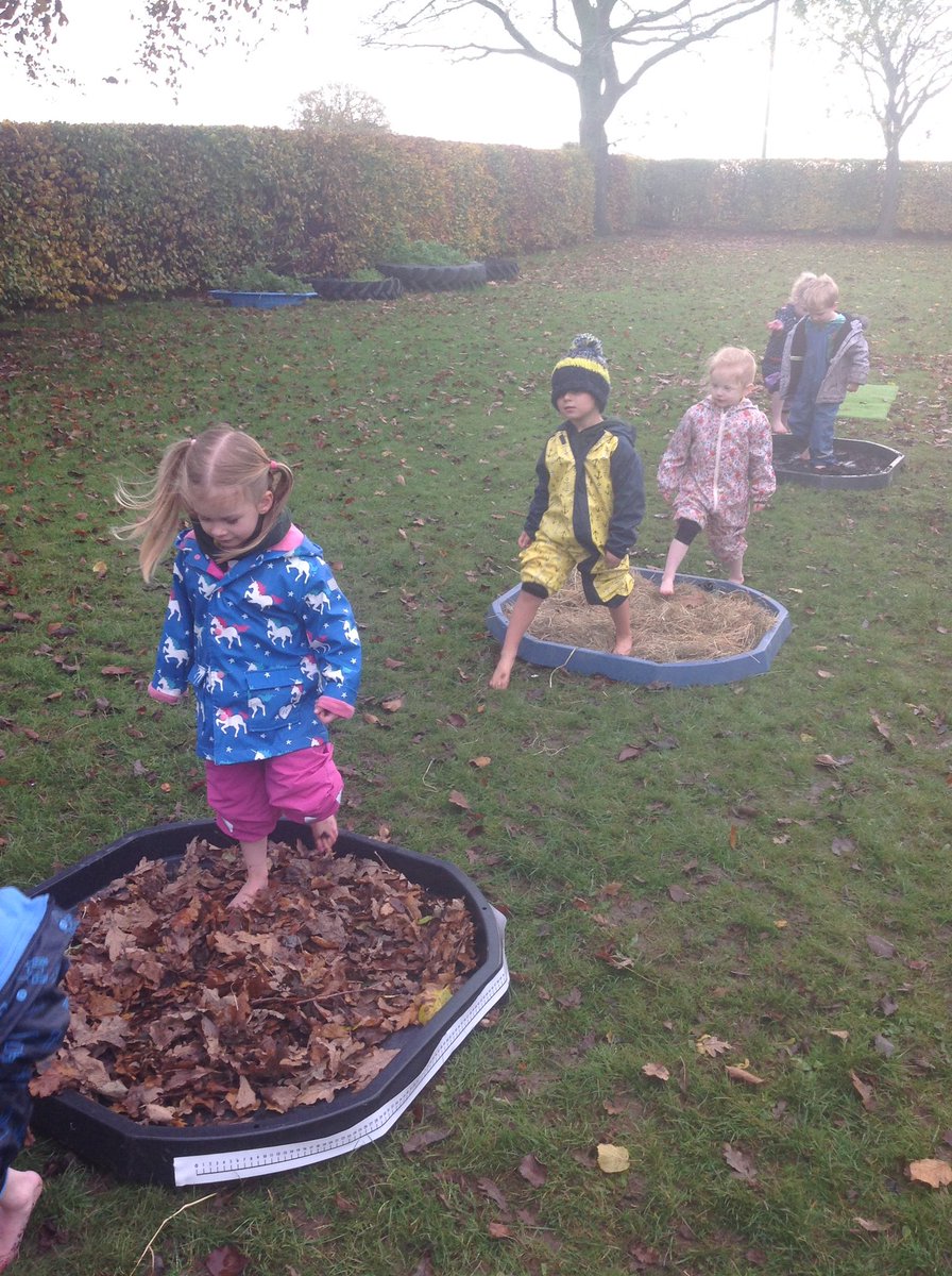 greenleafirst's tweet photo. Nursery had lots of fun on Friday! They loved exploring the barefoot walk. So much so, the rest of the school joined in when it was their turn. They had to walk on the grass, through the mud, straw, leaves and water. https://t.co/vhB3DXCdZP