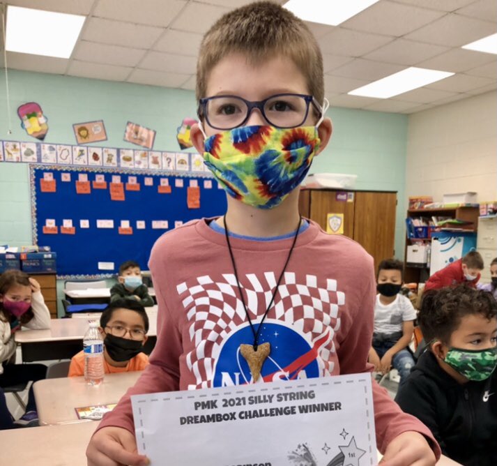 gaudens1st's tweet photo. Our classroom winner for the Dreambox Silly String Challenge! We’re so proud of his hard work! https://t.co/9xURPnpwiY