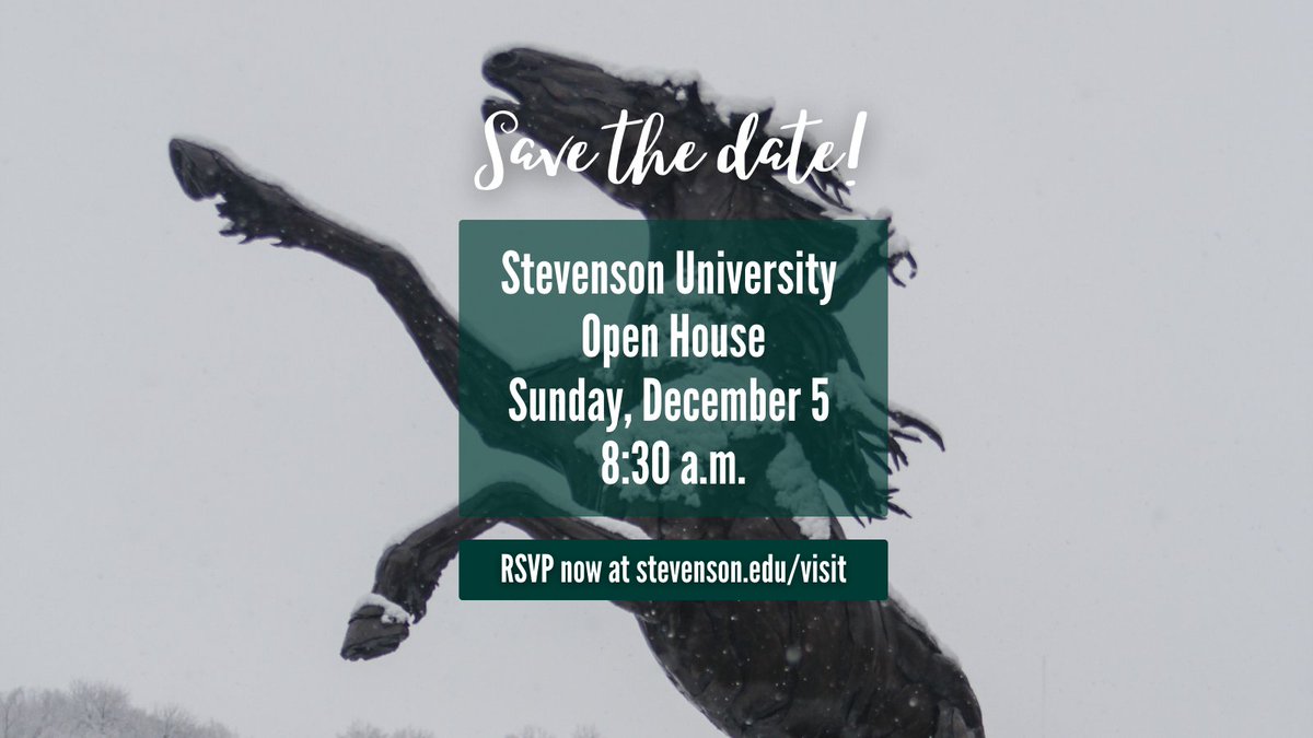 Join us for our next Open House on Sun., Dec. 5 at 8:30 a.m. Reserve your spot at stevenson.edu/visit.