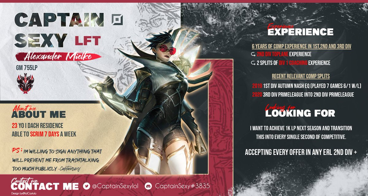 LFT for 2022

It's been a very rough split eventhough it's not over yet.
We will play tiebreakers and a possible relegation afterwards.
I learned a lot throughout this split nonetheless and am henceforth looking to take onto the biggest challenges I can find.

RT = KING ❤👀