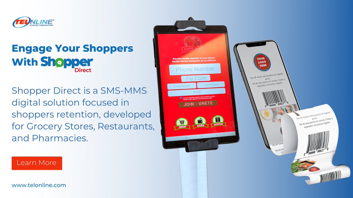 telonline's tweet photo. 99% of Text Messages, SMS-MMS will be read by your shoppers. With Shopper Direct you can send promotions to your shoppers on a daily or weekly basis.
Give us a call at +1 954.894.6181 or learn more by visiting https://t.co/XDlCVfV9dF
.
.
.
.
#communication #telephony #TelOnline https://t.co/Yd0n12vYho