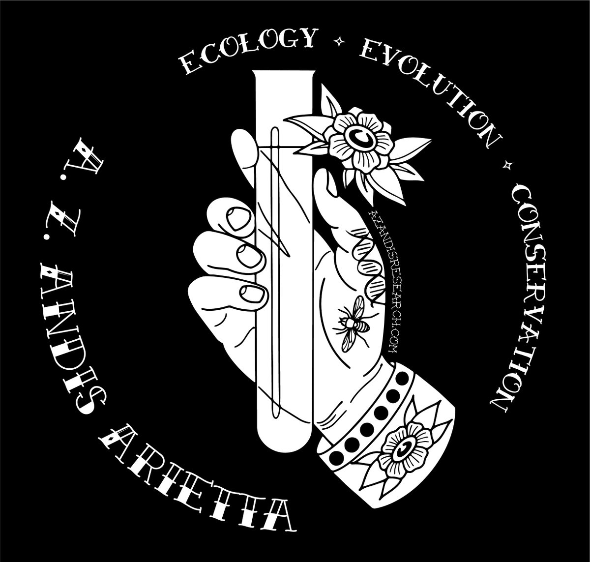 azandisarietta's tweet photo. Tattoos and science: two things that have left an indelible mark on me (and probably also both ruined any high-paying job prospects!). 

So, I decided to have a tattoo artist friend draw some sweet flash for stickers! https://t.co/RZocOLCeMa
