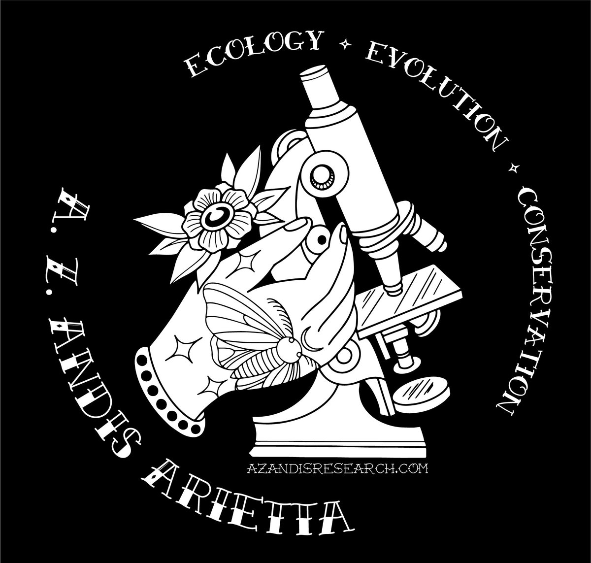 azandisarietta's tweet photo. Tattoos and science: two things that have left an indelible mark on me (and probably also both ruined any high-paying job prospects!). 

So, I decided to have a tattoo artist friend draw some sweet flash for stickers! https://t.co/RZocOLCeMa