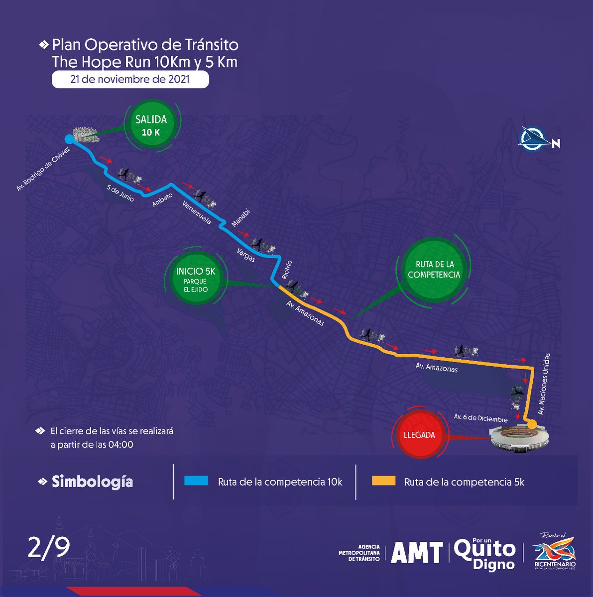 AMT_Quito's tweet photo. Este fin de semana, en la carrera #TheHopeRun, haz deporte mientras ayudas a los niños del Centro Terapéutico Aprendiendo a Vivir.
Te presentamos el plan operativo y los cierres viales que se van a ejecutar este domingo 21.
Con la AMT #SeguroTeMueves https://t.co/igh9RiJ7HF