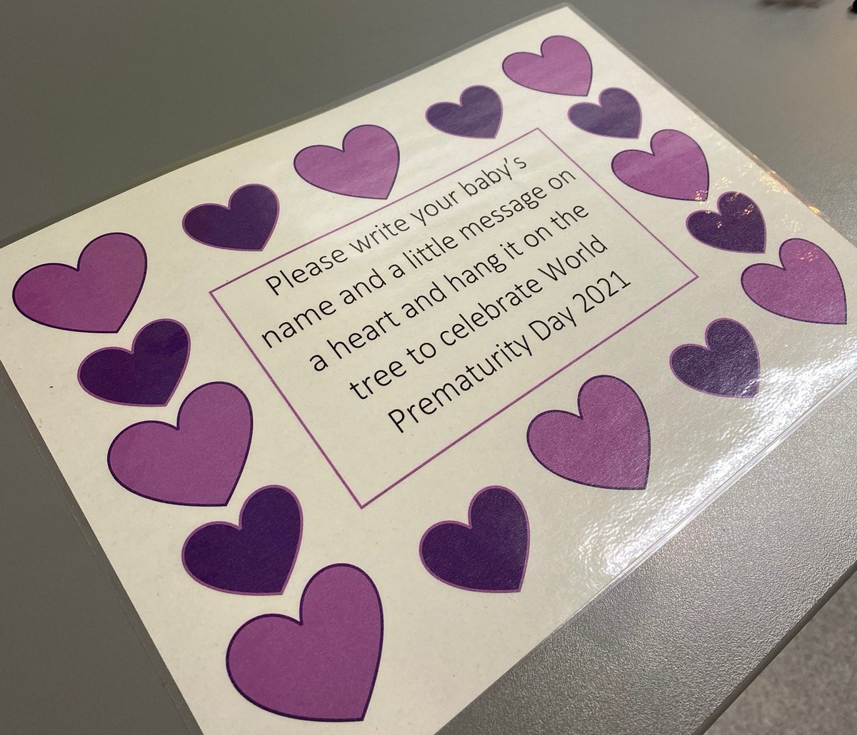 MFT_SaintMarys's tweet photo. 💜 It's been a lovely day in NICU celebrating #WorldPrematurityDay2021 at #SaintMarys it was touching to see our NICU families writing notes to their #tinyandmighty little ones and hanging them on our tree. https://t.co/SQTInP26Xu