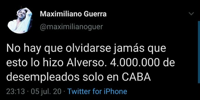FabyTres's tweet photo. TODES LOS MEDIÁTICOS QUE SE ACERCAN AL MACRISMO SON EXTREMADAMENTE IGNORANTES Y MENTIROSOS O SOLO ME PARECE A MI ??
La población estimada de CABA es  3 100 000, pero ALVERSO dejó a 4 000 000 sin trabajo ??
Récord Mundial Toda Una Capital Mundial sin Trabajo!! https://t.co/cUY6VjNaiz