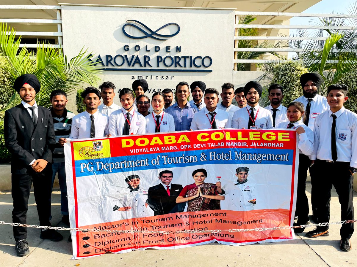 dcj_official's tweet photo. PG Department of Tourism &amp; Hotel Management , Doaba College Jalandhar organized Industrial Visit for students of BTHM to Courtyard Marriott &amp; Sarovar Portico.
#BTHM #CourtyardMarriottSarovarPortico
#DoabaCollegeJalandhar #PrincipalDoabaCollegeJalandhar #PrincipalDrPardeepBhandari https://t.co/6b6p2HuCoY