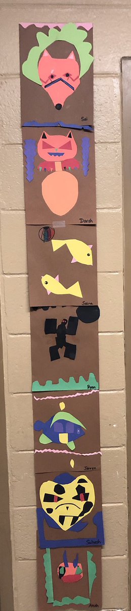 LBucior's tweet photo. Proud of our Totem Poles of our Spirit Animals for Native American Heritage Month! Great job!! https://t.co/Vh0Gcq6F7c
