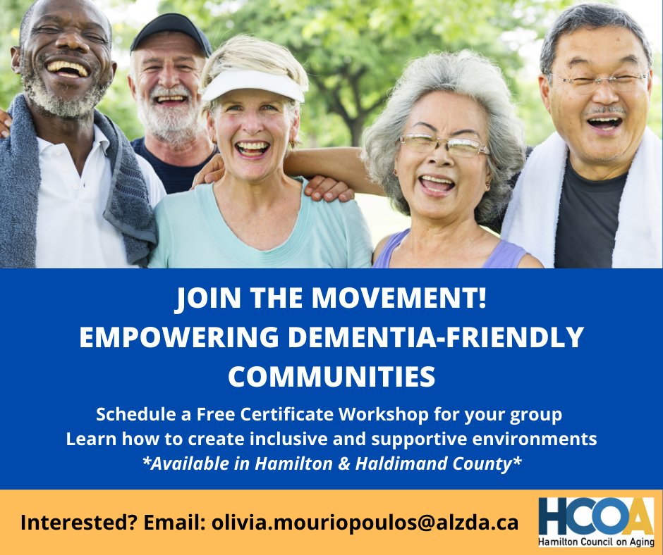 GERAScentre's tweet photo. How can we support Hamilton and Haldimand to become more dementia-friendly?

Please sign up your team/organization/business for this free certificate workshop, to learn about inclusivity for persons living with #dementia. 

#Empowerment #DementiaFriendly https://t.co/WjJHgQ2ERa