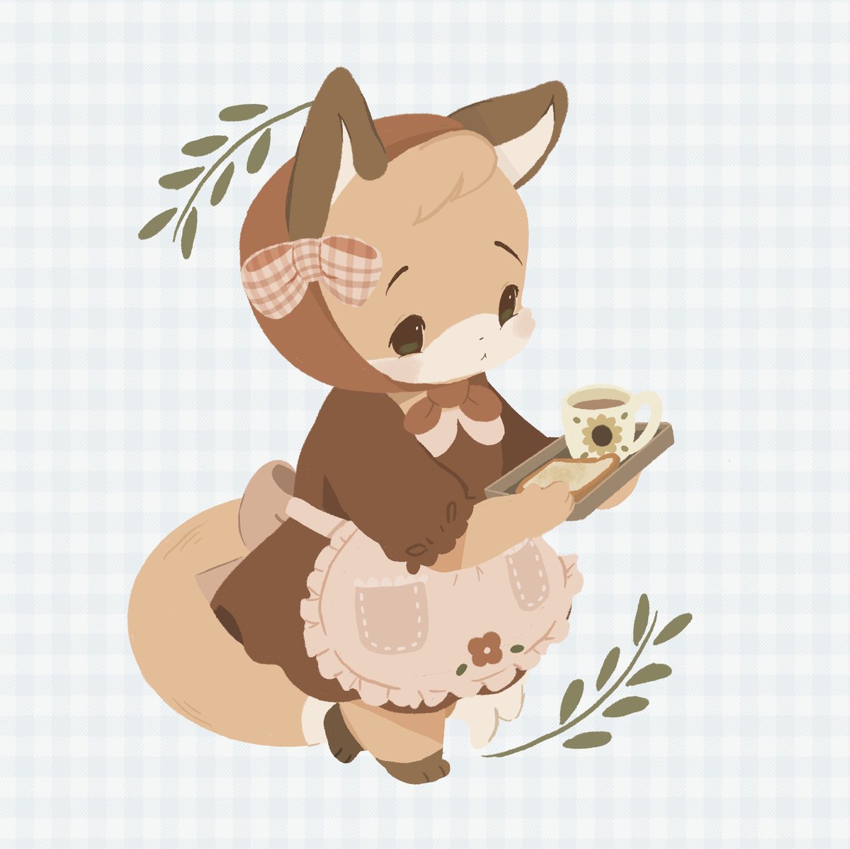 poppybellies's tweet image. little fox breakfast 🥞☕️
