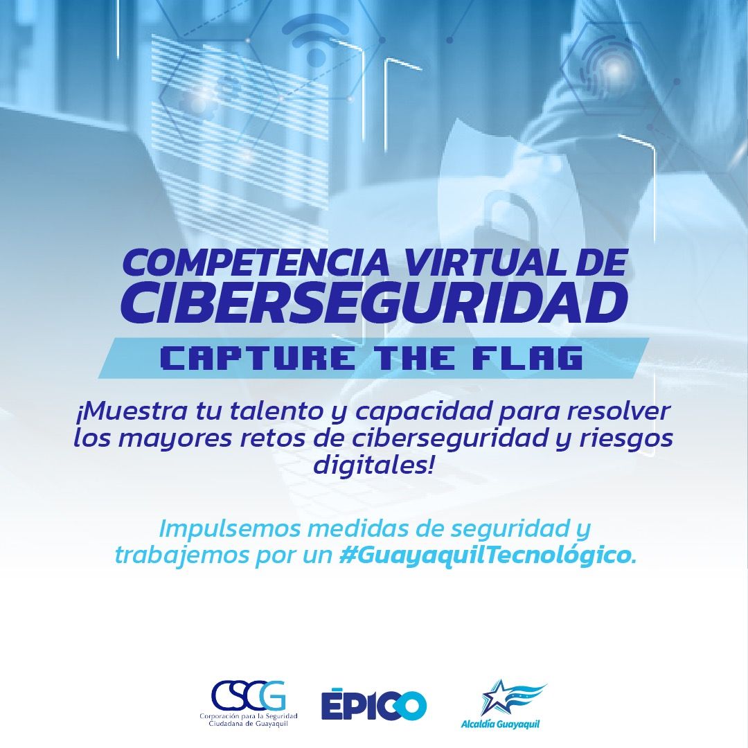 4PT593's tweet photo. ¡Pon a prueba tus conocimientos en informática y seguridad hackeando de una manera segura!

Participa en la Competencia de Ciberseguridad
#GuayaquilCTF (Capture The Flag)

Es este sábado. ¡No te la pierdas!

Registro: https://t.co/3Ag8CrruxV https://t.co/tOyD8N5EEw