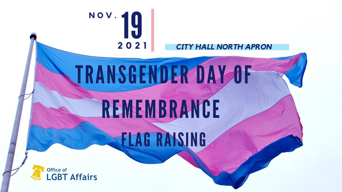 Today the trans flag will be raised at City Hall. Take this time to honor and remember the members of our trans community who we have lost. Today reminds us that there is much work to be done in the pursuit of full equality, respect and justice for all of us.