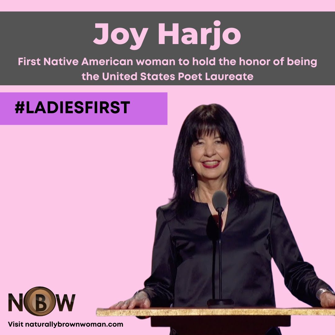 NBWresource's tweet image. Happy National Native American Heritage Month! Today’s #LadiesFirst is Joy Harjo, the first Native American woman to become the United States Poet Laureate!✍🏽