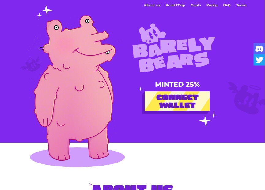 Website is coming along nicely 🍯 Bear on the homepage will rotate from common 10k traits through to legendary✨ 

🐻30 likes &amp; we'll reveal a new legendary✨