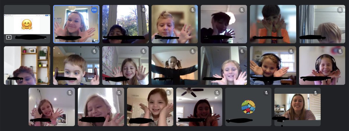 They did a great job looking like this 🤗 emoji, don’t you think? (🤗 also the perfect emoji to match how I feel to see their sweet, smiling faces over the screen) #trinitylearns