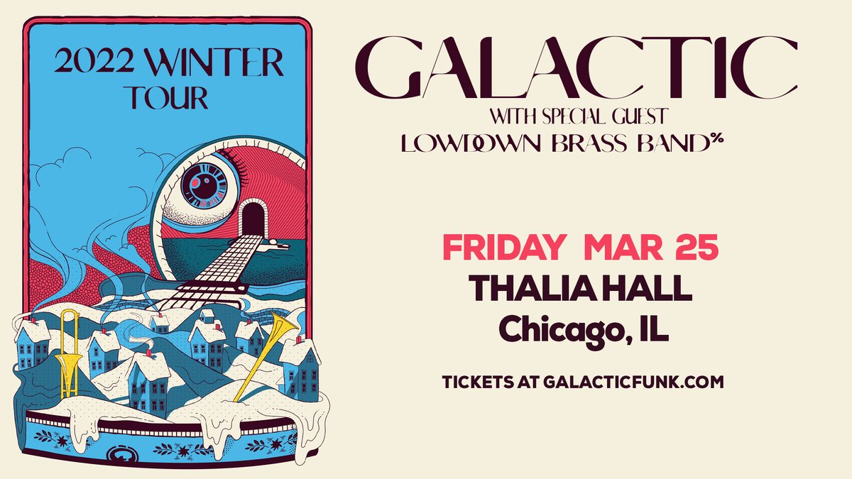 NEW SHOW 🔹 GALACTIC
with special guest low down brass band

INFO ➥ 3.25.21 | 17+ | Tickets on sale Friday —OR— presale access Thursday for our newsletter subscribers.

eventbrite.com/e/galactic-wit…

<a href="/GalacticFunk/">Galactic</a> // <a href="/lowdownbrass/">Lowdown Brass Band</a>